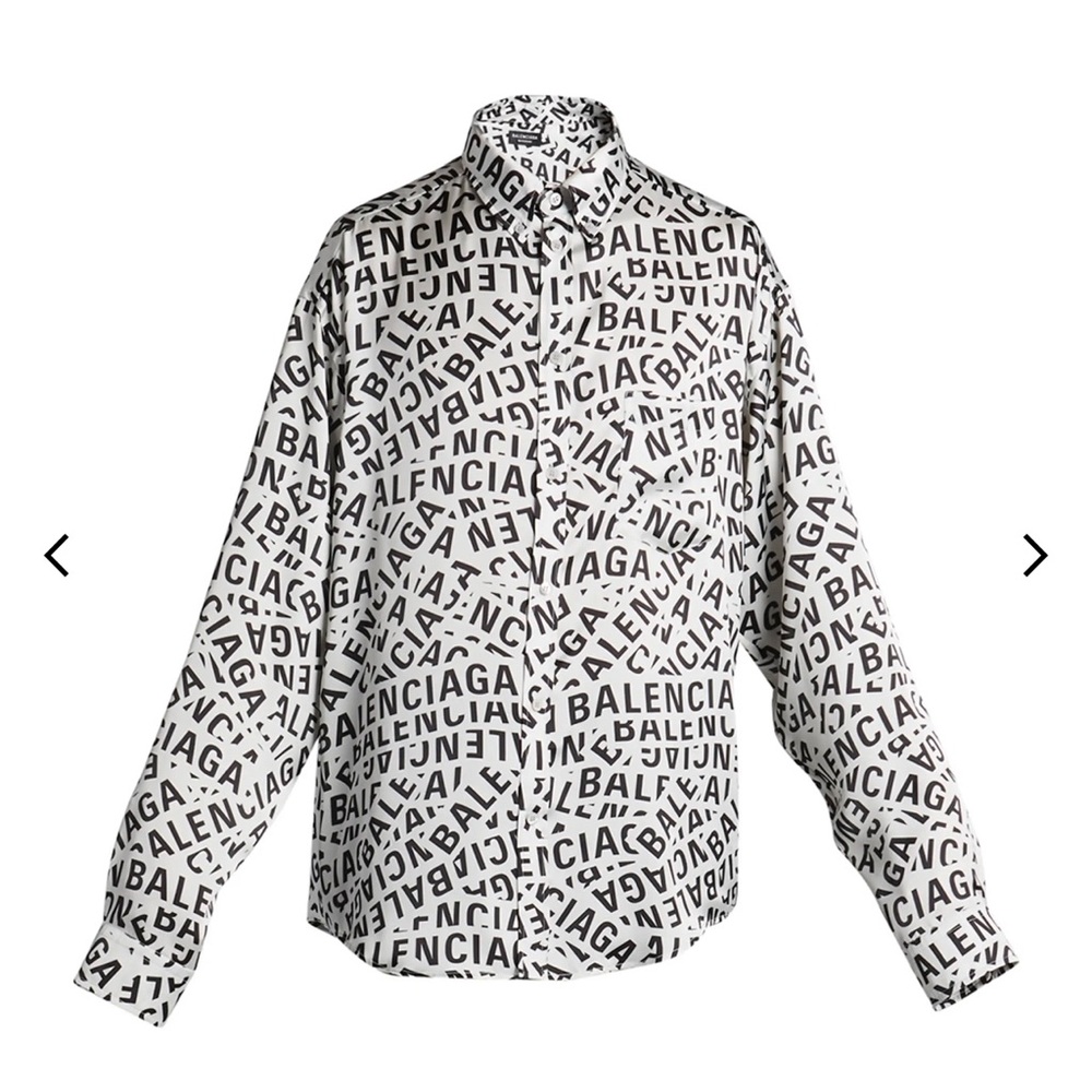 BALENCIAGA oversized silk button up shirt
